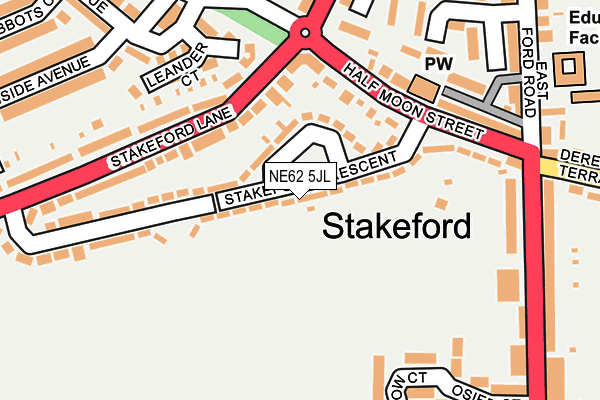 NE62 5JL map - OS OpenMap – Local (Ordnance Survey)