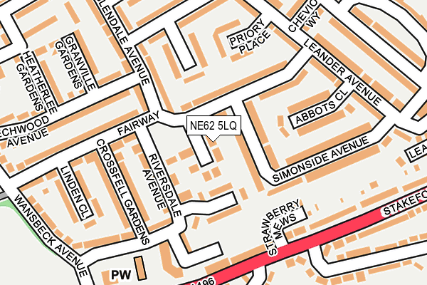 NE62 5LQ map - OS OpenMap – Local (Ordnance Survey)