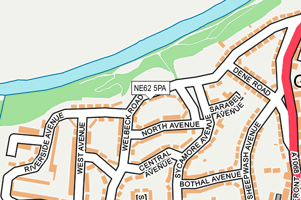 NE62 5PA map - OS OpenMap – Local (Ordnance Survey) NE62 5PA map - OS OpenMap – Local (Ordnance Survey)