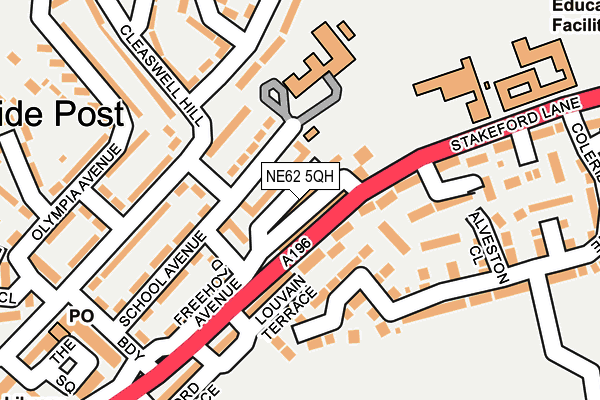 NE62 5QH map - OS OpenMap – Local (Ordnance Survey) NE62 5QH map - OS OpenMap – Local (Ordnance Survey)