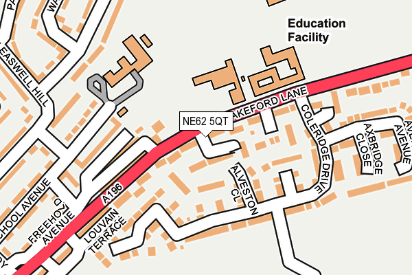 NE62 5QT map - OS OpenMap – Local (Ordnance Survey)