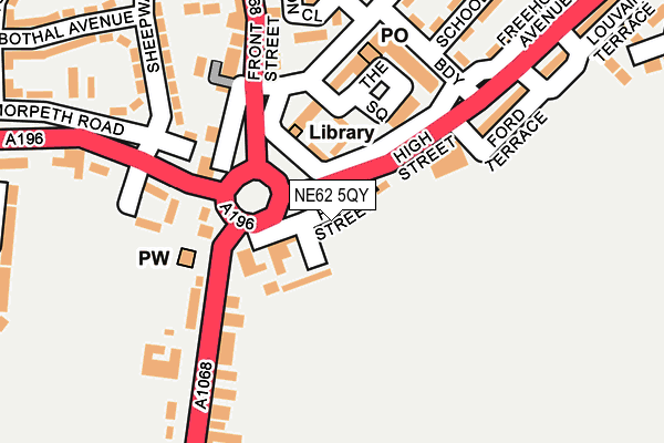 NE62 5QY map - OS OpenMap – Local (Ordnance Survey)