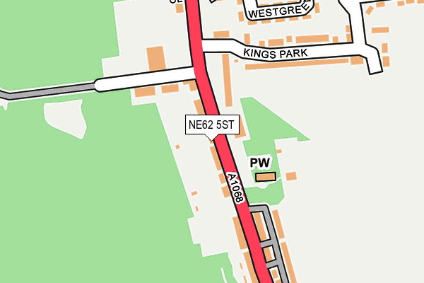 NE62 5ST map - OS OpenMap – Local (Ordnance Survey)