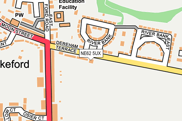 NE62 5UX map - OS OpenMap – Local (Ordnance Survey) NE62 5UX map - OS OpenMap – Local (Ordnance Survey)