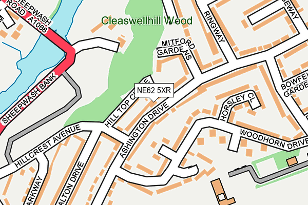 NE62 5XR map - OS OpenMap – Local (Ordnance Survey) NE62 5XR map - OS OpenMap – Local (Ordnance Survey)