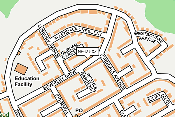NE62 5XZ map - OS OpenMap – Local (Ordnance Survey) NE62 5XZ map - OS OpenMap – Local (Ordnance Survey)