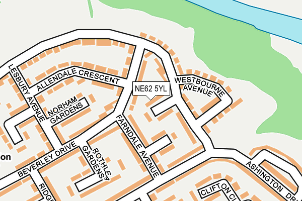 NE62 5YL map - OS OpenMap – Local (Ordnance Survey) NE62 5YL map - OS OpenMap – Local (Ordnance Survey)
