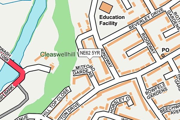 NE62 5YR map - OS OpenMap – Local (Ordnance Survey) NE62 5YR map - OS OpenMap – Local (Ordnance Survey)