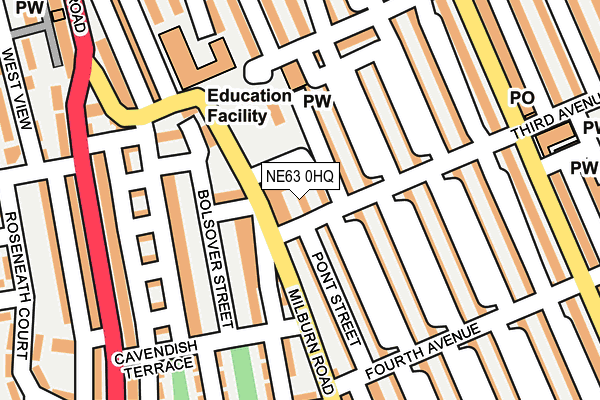 NE63 0HQ map - OS OpenMap – Local (Ordnance Survey)