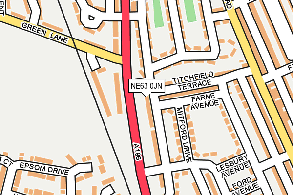 NE63 0JN map - OS OpenMap – Local (Ordnance Survey)