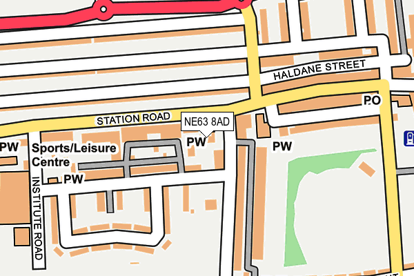 NE63 8AD map - OS OpenMap – Local (Ordnance Survey) NE63 8AD map - OS OpenMap – Local (Ordnance Survey)
