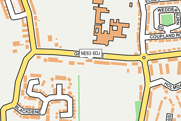 NE63 8DJ map - OS OpenMap – Local (Ordnance Survey) NE63 8DJ map - OS OpenMap – Local (Ordnance Survey)