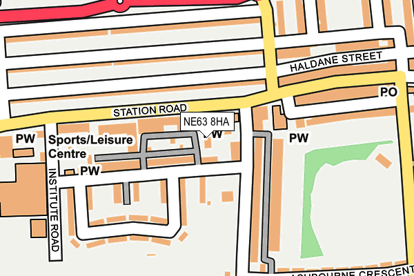 NE63 8HA map - OS OpenMap – Local (Ordnance Survey)