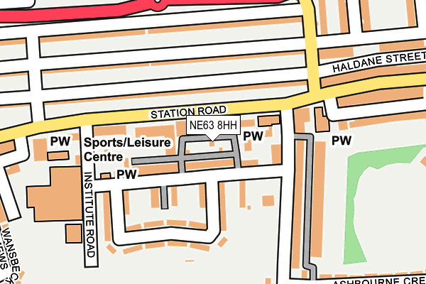 NE63 8HH map - OS OpenMap – Local (Ordnance Survey)