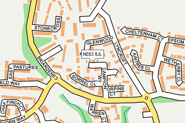 NE63 8JL map - OS OpenMap – Local (Ordnance Survey) NE63 8JL map - OS OpenMap – Local (Ordnance Survey)