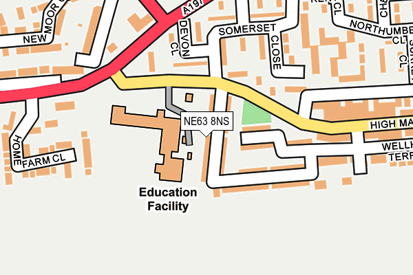 NE63 8NS map - OS OpenMap – Local (Ordnance Survey) NE63 8NS map - OS OpenMap – Local (Ordnance Survey)