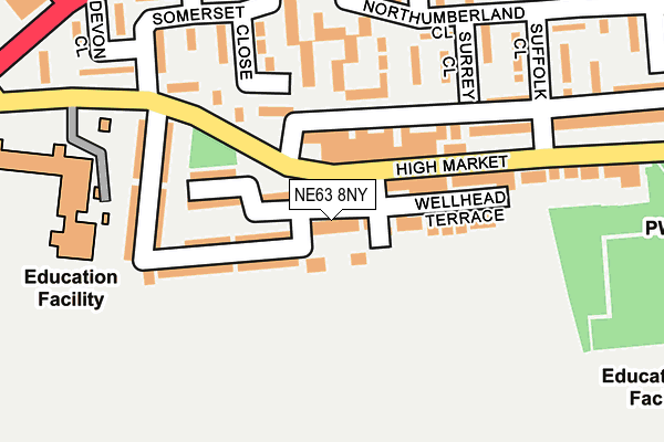NE63 8NY map - OS OpenMap – Local (Ordnance Survey) NE63 8NY map - OS OpenMap – Local (Ordnance Survey)