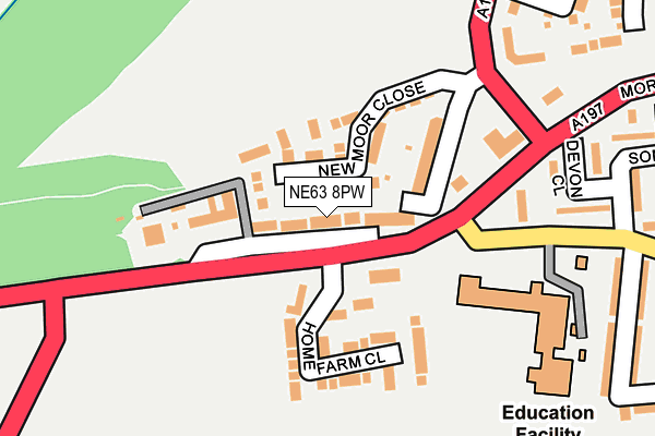 NE63 8PW map - OS OpenMap – Local (Ordnance Survey) NE63 8PW map - OS OpenMap – Local (Ordnance Survey)