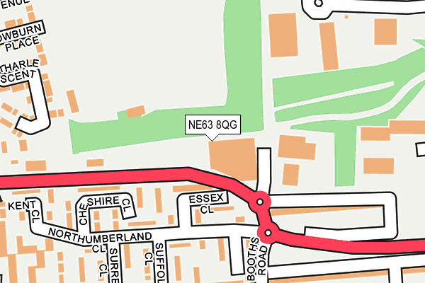 NE63 8QG map - OS OpenMap – Local (Ordnance Survey) NE63 8QG map - OS OpenMap – Local (Ordnance Survey)