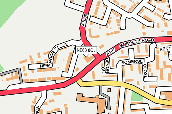 NE63 8QJ map - OS OpenMap – Local (Ordnance Survey) NE63 8QJ map - OS OpenMap – Local (Ordnance Survey)