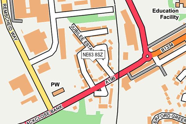 NE63 8SZ map - OS OpenMap – Local (Ordnance Survey) NE63 8SZ map - OS OpenMap – Local (Ordnance Survey)