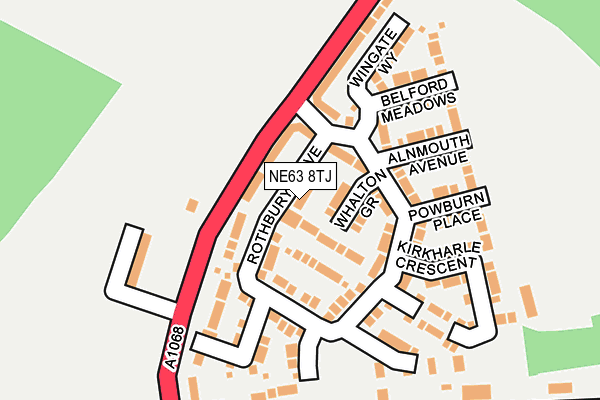 NE63 8TJ map - OS OpenMap – Local (Ordnance Survey) NE63 8TJ map - OS OpenMap – Local (Ordnance Survey)