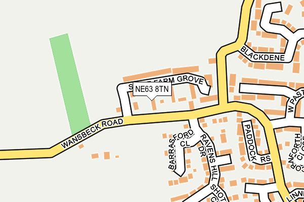 NE63 8TN map - OS OpenMap – Local (Ordnance Survey) NE63 8TN map - OS OpenMap – Local (Ordnance Survey)
