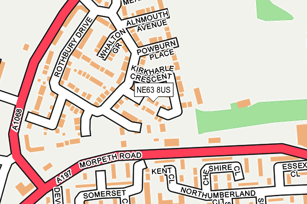 NE63 8US map - OS OpenMap – Local (Ordnance Survey) NE63 8US map - OS OpenMap – Local (Ordnance Survey)