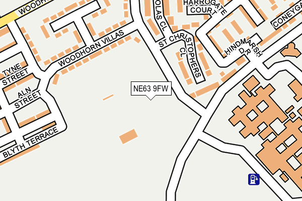 NE63 9FW map - OS OpenMap – Local (Ordnance Survey) NE63 9FW map - OS OpenMap – Local (Ordnance Survey)