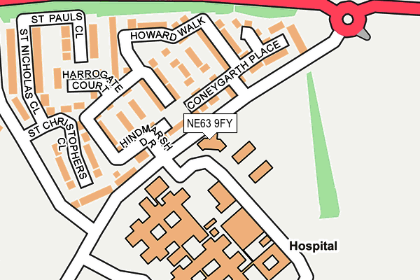 NE63 9FY map - OS OpenMap – Local (Ordnance Survey) NE63 9FY map - OS OpenMap – Local (Ordnance Survey)