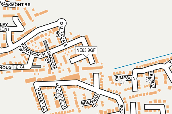 NE63 9GF map - OS OpenMap – Local (Ordnance Survey) NE63 9GF map - OS OpenMap – Local (Ordnance Survey)