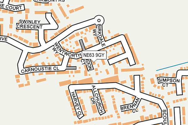 NE63 9GY map - OS OpenMap – Local (Ordnance Survey) NE63 9GY map - OS OpenMap – Local (Ordnance Survey)