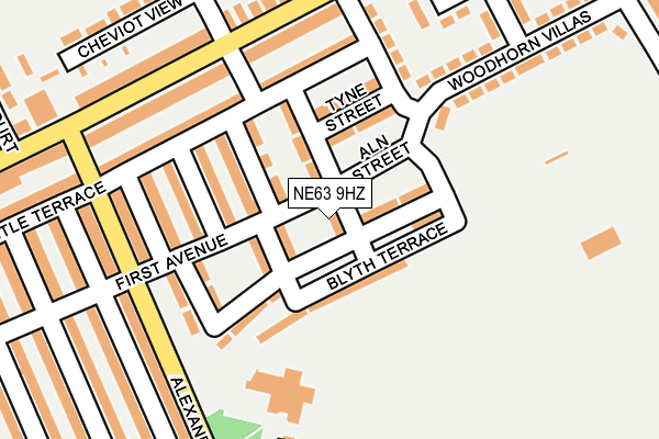 NE63 9HZ map - OS OpenMap – Local (Ordnance Survey) NE63 9HZ map - OS OpenMap – Local (Ordnance Survey)