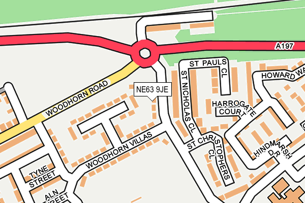 NE63 9JE map - OS OpenMap – Local (Ordnance Survey) NE63 9JE map - OS OpenMap – Local (Ordnance Survey)
