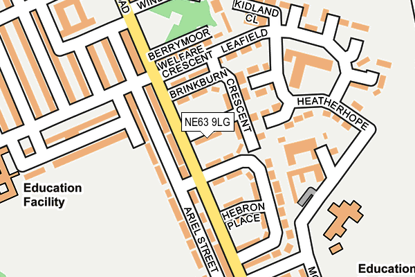 NE63 9LG map - OS OpenMap – Local (Ordnance Survey) NE63 9LG map - OS OpenMap – Local (Ordnance Survey)