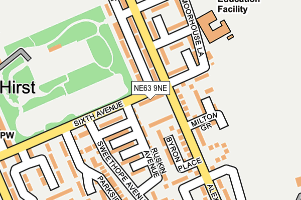 NE63 9NE map - OS OpenMap – Local (Ordnance Survey) NE63 9NE map - OS OpenMap – Local (Ordnance Survey)