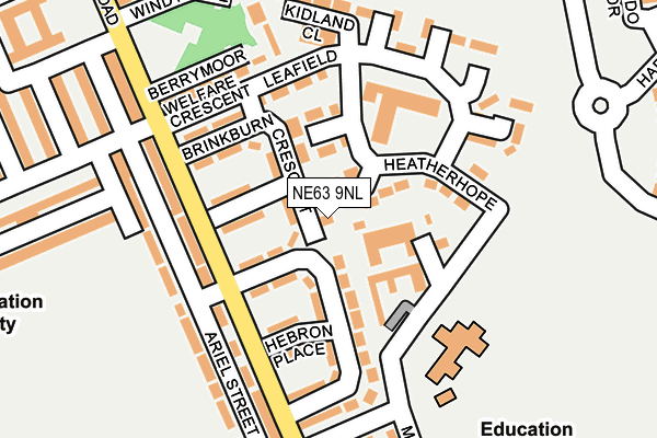 NE63 9NL map - OS OpenMap – Local (Ordnance Survey)