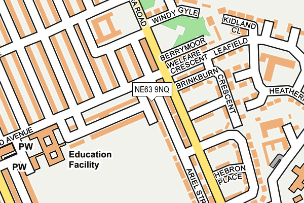 NE63 9NQ map - OS OpenMap – Local (Ordnance Survey)
