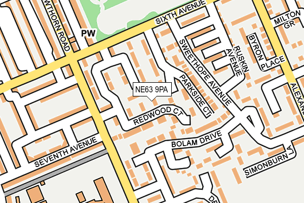 NE63 9PA map - OS OpenMap – Local (Ordnance Survey) NE63 9PA map - OS OpenMap – Local (Ordnance Survey)