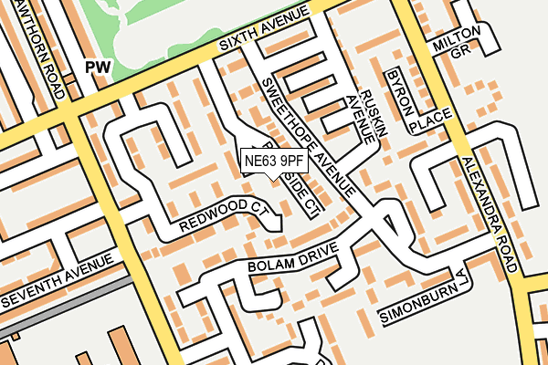 NE63 9PF map - OS OpenMap – Local (Ordnance Survey) NE63 9PF map - OS OpenMap – Local (Ordnance Survey)