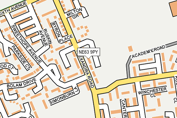 NE63 9PY map - OS OpenMap – Local (Ordnance Survey) NE63 9PY map - OS OpenMap – Local (Ordnance Survey)