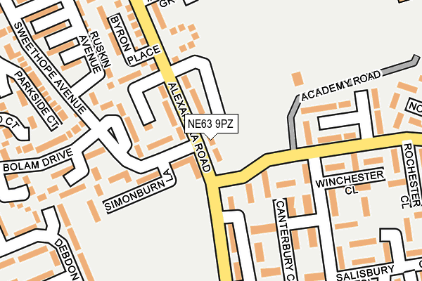 NE63 9PZ map - OS OpenMap – Local (Ordnance Survey) NE63 9PZ map - OS OpenMap – Local (Ordnance Survey)
