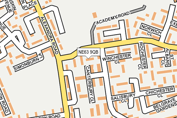 NE63 9QB map - OS OpenMap – Local (Ordnance Survey) NE63 9QB map - OS OpenMap – Local (Ordnance Survey)