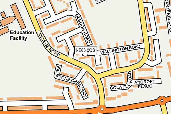NE63 9QS map - OS OpenMap – Local (Ordnance Survey) NE63 9QS map - OS OpenMap – Local (Ordnance Survey)