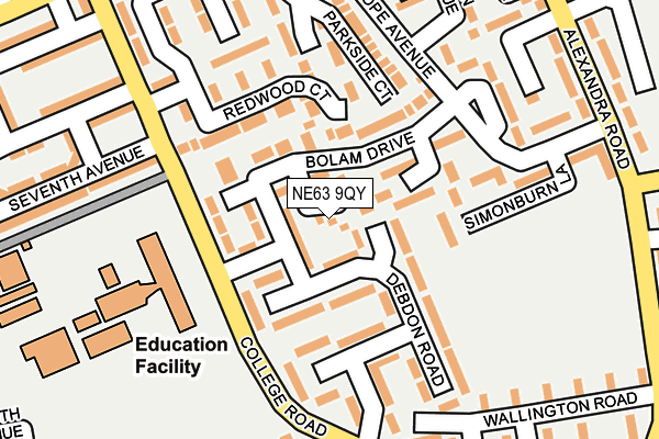 NE63 9QY map - OS OpenMap – Local (Ordnance Survey) NE63 9QY map - OS OpenMap – Local (Ordnance Survey)