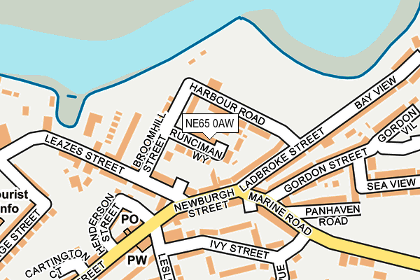 NE65 0AW map - OS OpenMap – Local (Ordnance Survey)