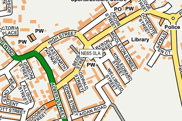 NE65 0LA map - OS OpenMap – Local (Ordnance Survey)