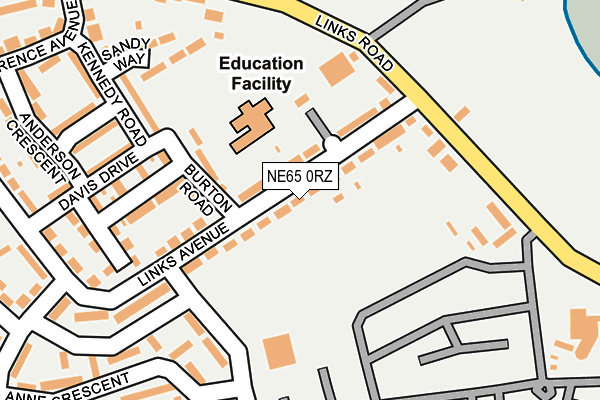 NE65 0RZ map - OS OpenMap – Local (Ordnance Survey)