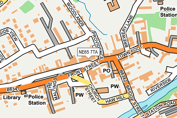 NE65 7TA map - OS OpenMap – Local (Ordnance Survey)