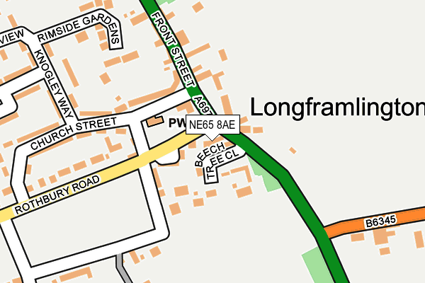 NE65 8AE map - OS OpenMap – Local (Ordnance Survey) NE65 8AE map - OS OpenMap – Local (Ordnance Survey)